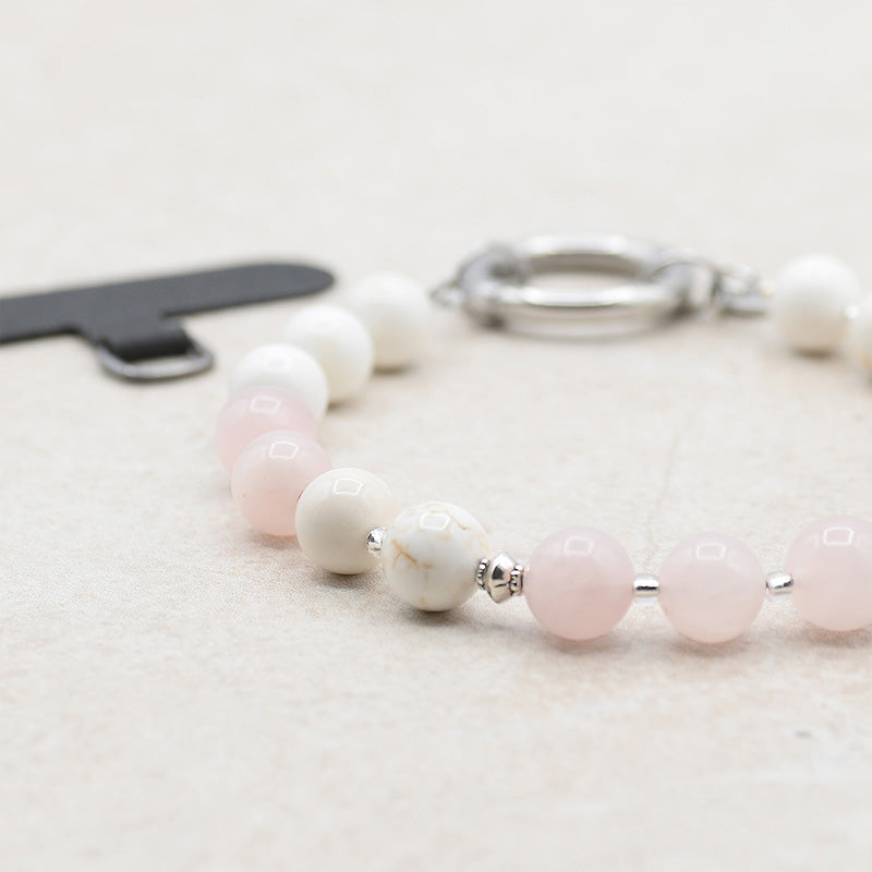 Phonelet™ phone bracelet - Cream Howlite & Rose Quartz