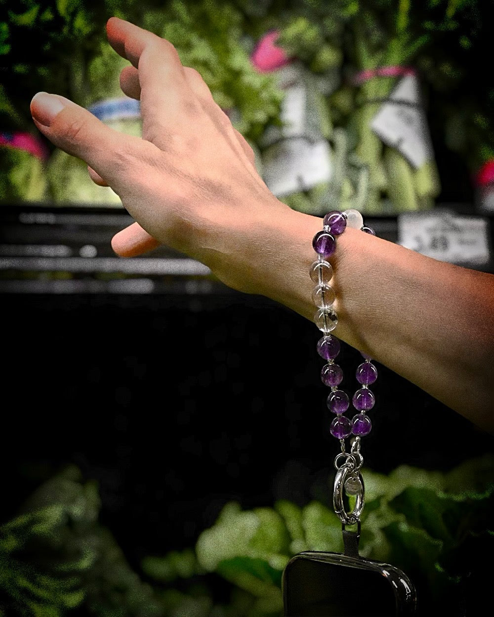 Phonelet™ phone bracelet - Amethyst, Clear Quartz, & Selenite