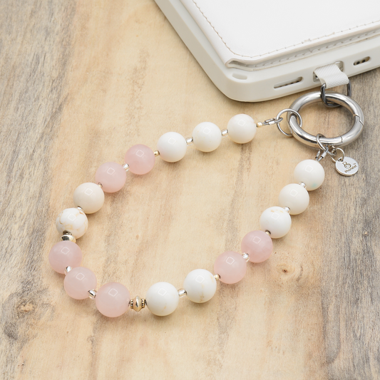 Phonelet™ phone bracelet - Cream Howlite & Rose Quartz