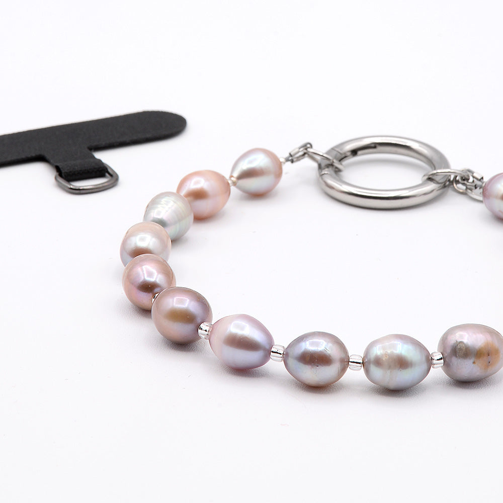 Phonelet™ phone bracelet - Rosy Brown Pearls
